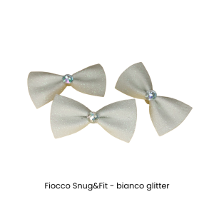 Fiocco cane Snug&Fit – bianco glitterato – confezione 3 pz