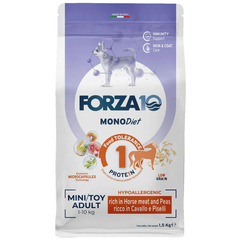 Forza10 Mini & Toy Diet Cavallo e Piselli 1,5 kg Crocchette Cane
