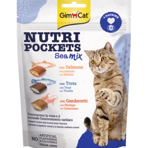 GimCat Nutri Pockets Sea Mix 150g - Snack Croccanti Pesce Gatti