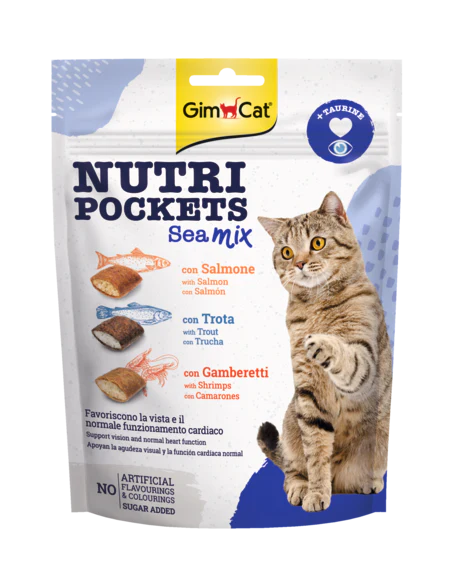 GimCat Nutri Pockets Sea Mix 150g - Snack Croccanti Pesce Gatti