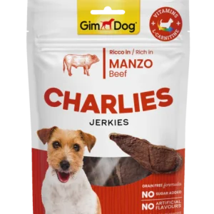 GimDog Charlie's Jerkies Manzo 70g - Snack Morbidi Cane