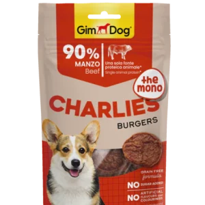 GimDog Charlie's Mono Burgers Manzo 70g - Snack Monoproteici