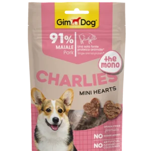 GimDog Charlie's Mono Mini Hearts Maiale 70g - Snack Monoproteici
