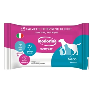 Inodorina Salviette Everyday Pocket Talco Cani E Gatti 15 Pz