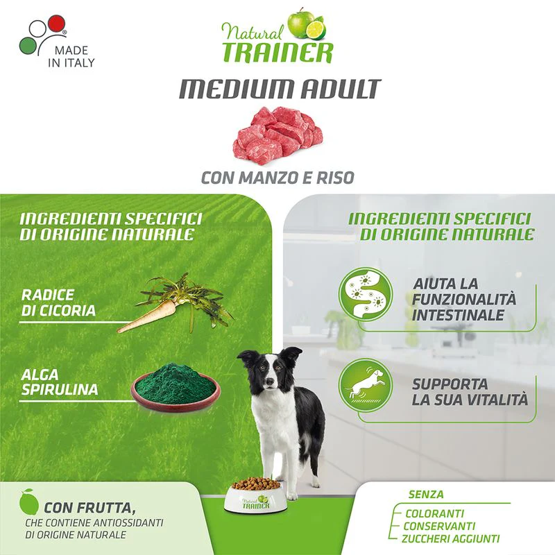 2x12kg Natural Trainer Medium Adult con Manzo e Riso - Cane - immagine 3