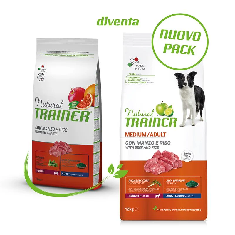2x12kg Natural Trainer Medium Adult con Manzo e Riso - Cane - immagine 4