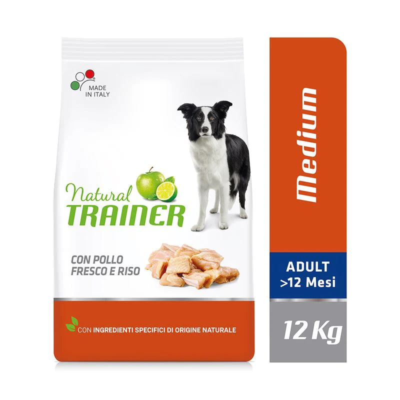 2x12kg Natural Trainer Medium Adult con Pollo Fresco e Riso - Cane - immagine 3