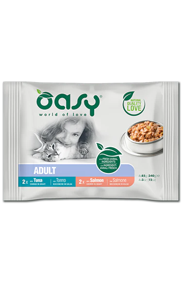 4x85g Oasy Bocconcini in Salsa Tonno e Salmone - immagine 3