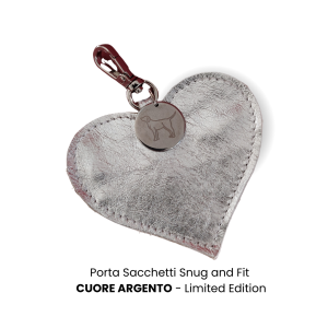 Porta Sacchetti Snug&Fit a forma di Cuore in vera pelle Argento – Limited Edition