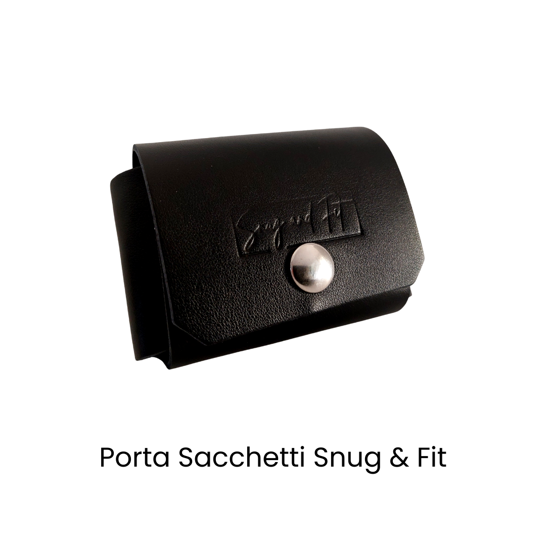 Porta Sacchetti Snug & Fit in vera pelle – colore nero - immagine 5