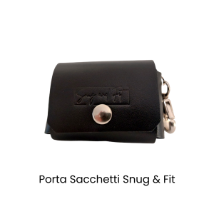 Porta Sacchetti Snug & Fit in vera pelle – colore nero