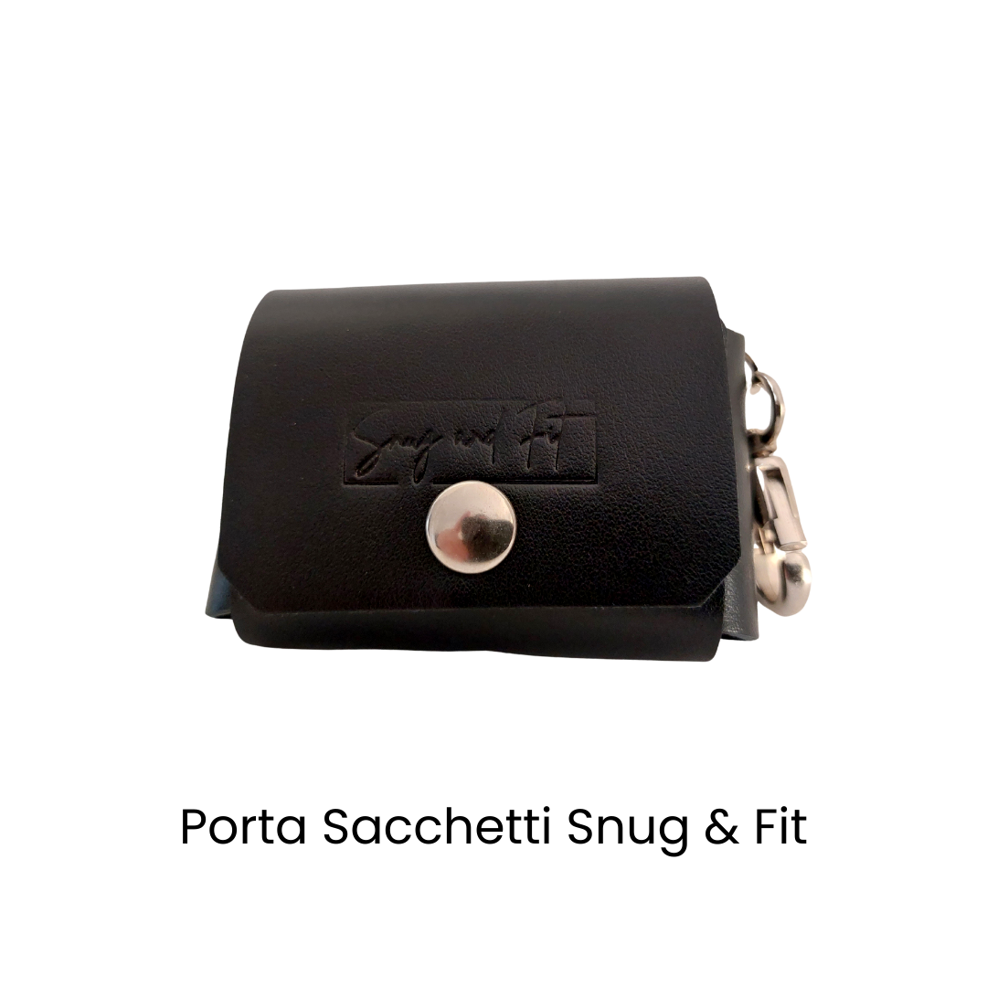 Porta Sacchetti Snug & Fit in vera pelle – colore nero - immagine 2