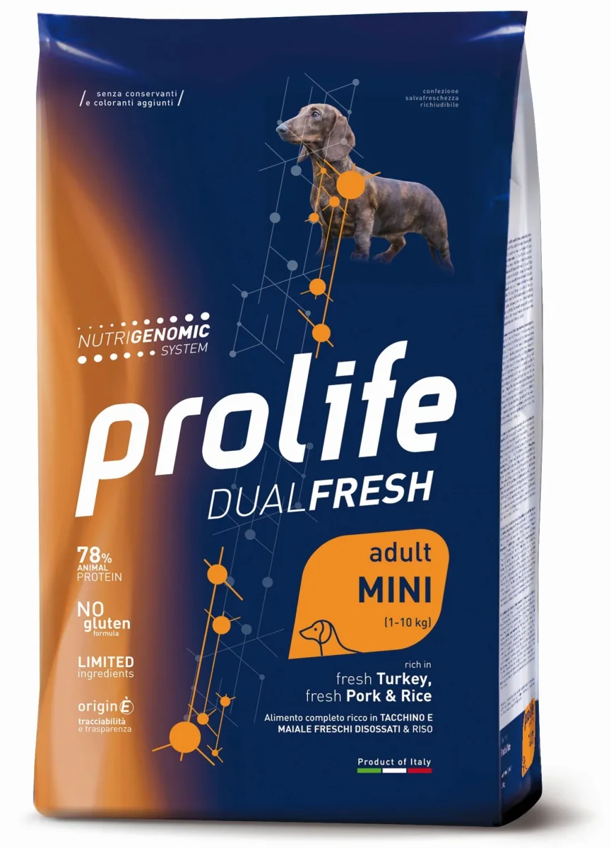 3x2kg Prolife Dual Fresh Adult Mini Tacchino Maiale e Riso - Cane - immagine 3