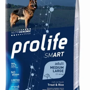 2x12kg Prolife Smart Adult Trota e Riso 12kg - Crocchette per Cani