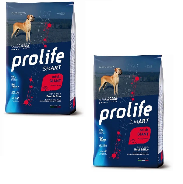 2x12kg Prolife Smart Giant Manzo e Riso Adult - immagine 2