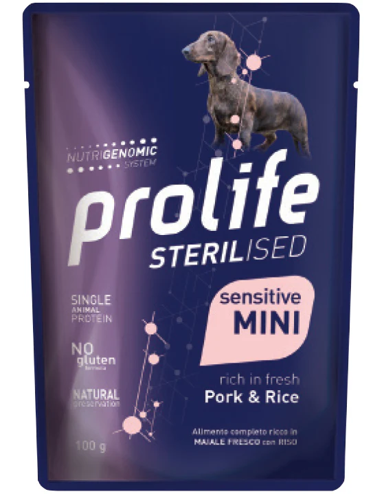 Prolife Sterilised Mini Cane Adulto Maiale e Riso 100 g