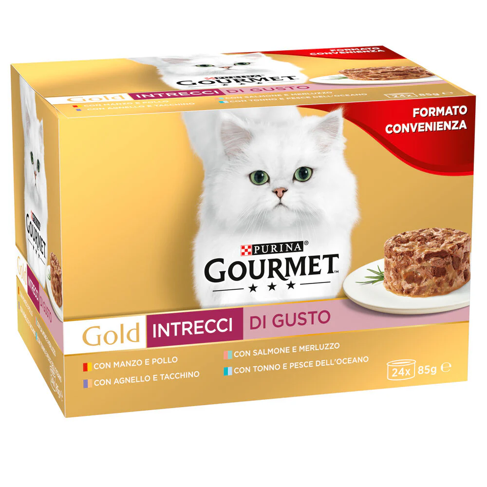 24x85g Gourmet Gold Intrecci di Gusto - Cibo Umido per Gatti - immagine 2