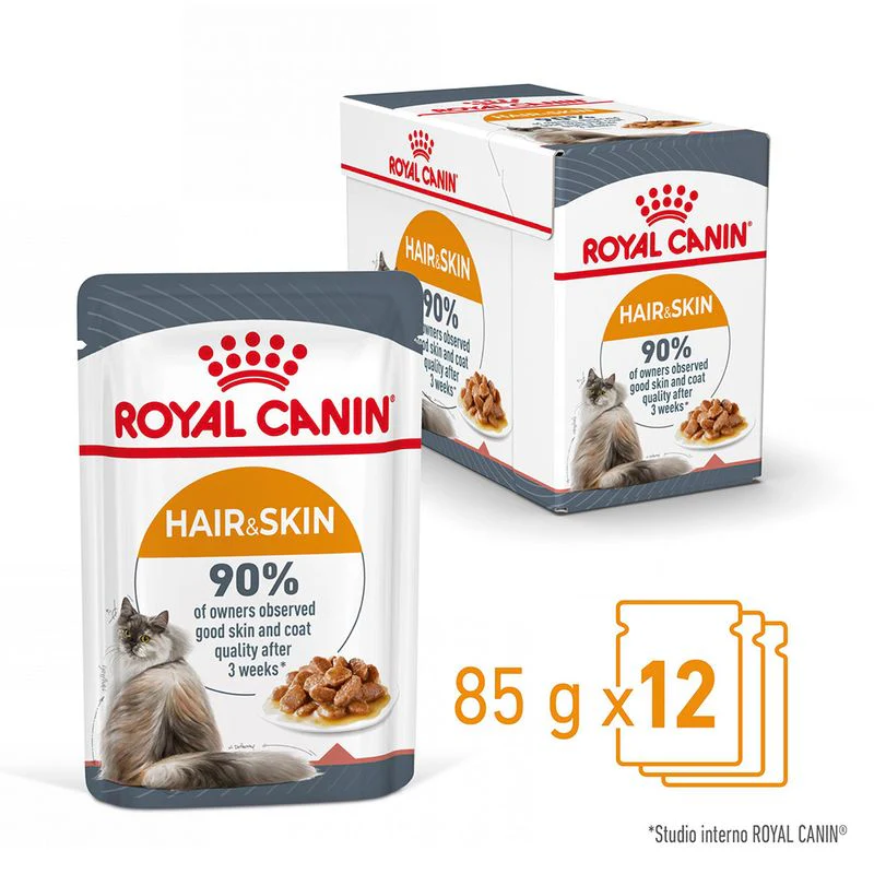 12x85g Royal Canin Hair&Skin Care in Salsa - Umido Gatto - immagine 6