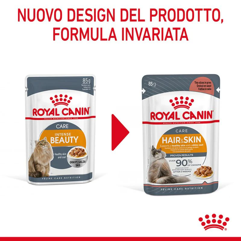 12x85g Royal Canin Hair&Skin Care in Salsa - Umido Gatto - immagine 4
