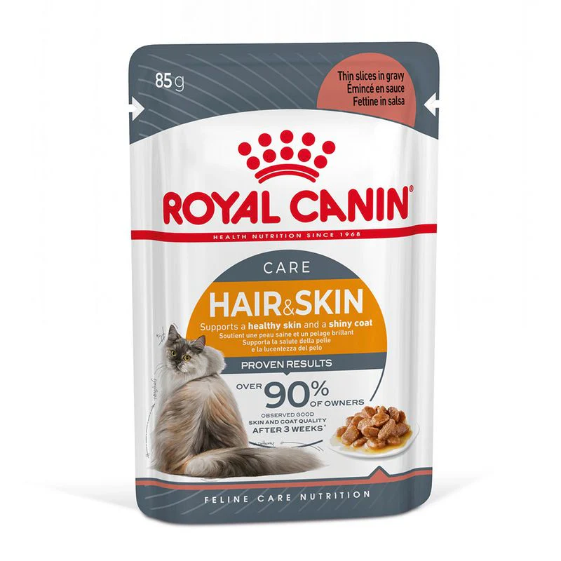 12x85g Royal Canin Hair&Skin Care in Salsa - Umido Gatto - immagine 3