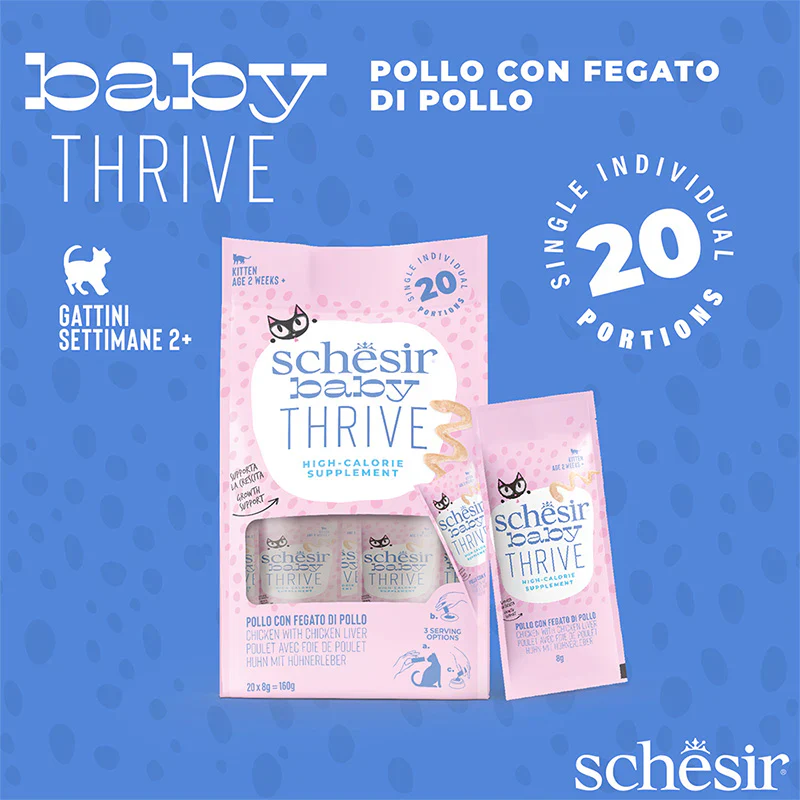 Schesir Baby Thrive Pollo con Fegato in Crema 20x8g - Umido per Gatto - immagine 7