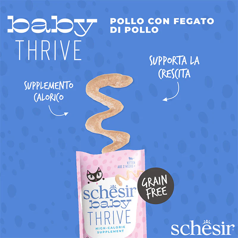 Schesir Baby Thrive Pollo con Fegato in Crema 20x8g - Umido per Gatto - immagine 6