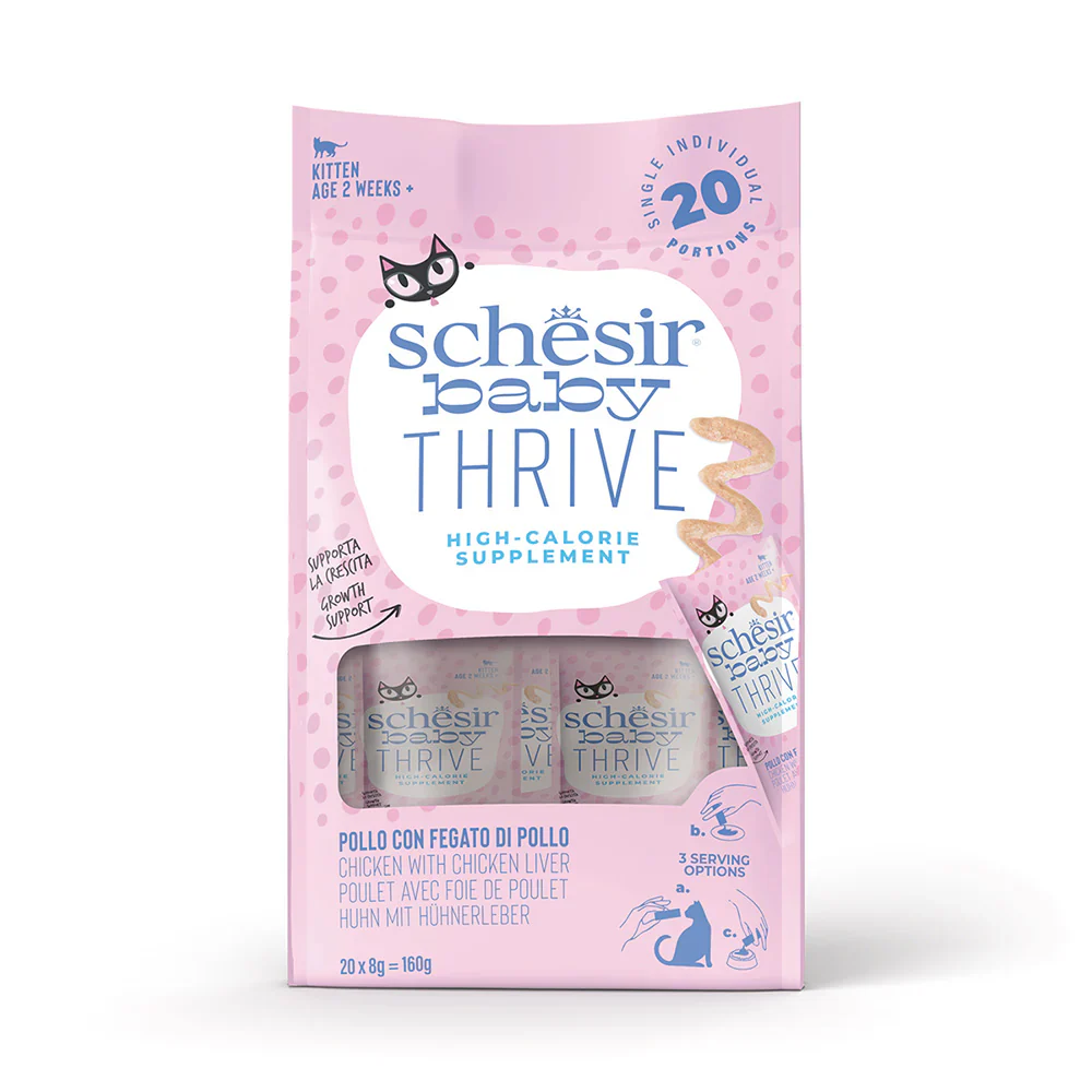 Schesir Baby Thrive Pollo con Fegato in Crema 20x8g - Umido per Gatto