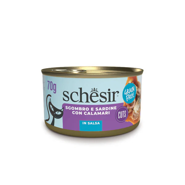 Schesir Filetti Sgombro Sardine Calamari Salsa Gatto Adulto 70 g - immagine 2