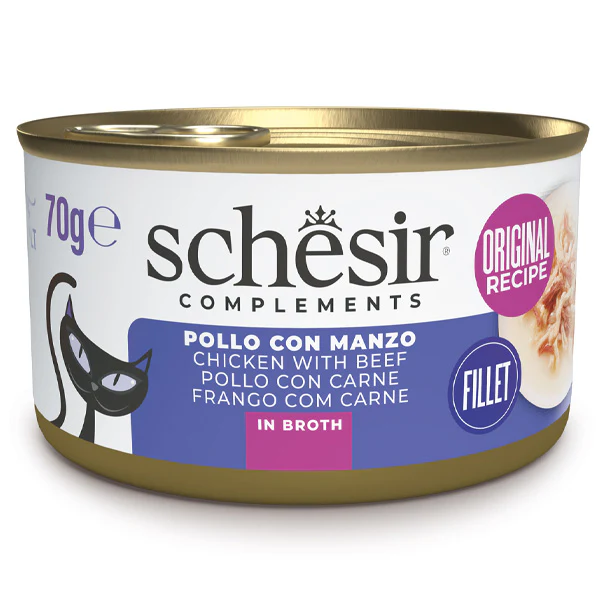 Schesir Pollo con Gamberetti in Brodo 70g Lattina