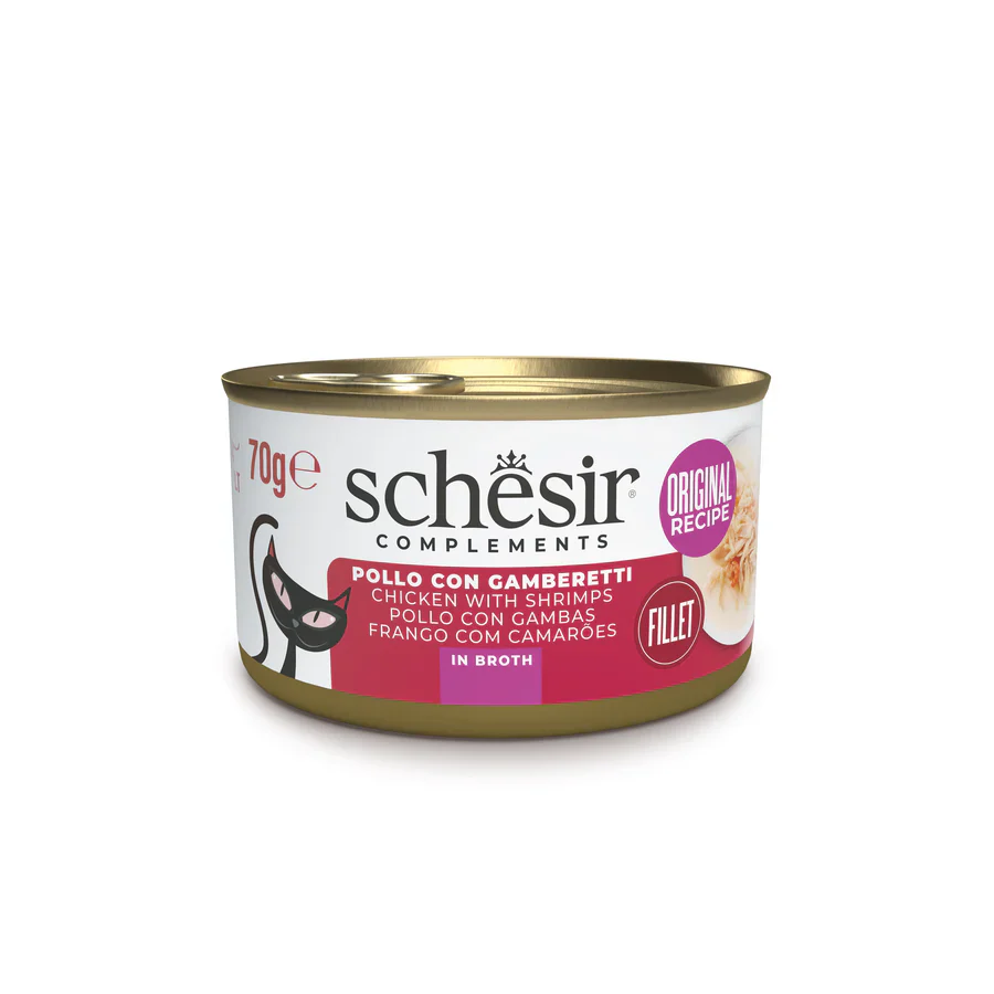 Schesir Pollo con Gamberetti in Brodo 70g Lattina - immagine 2