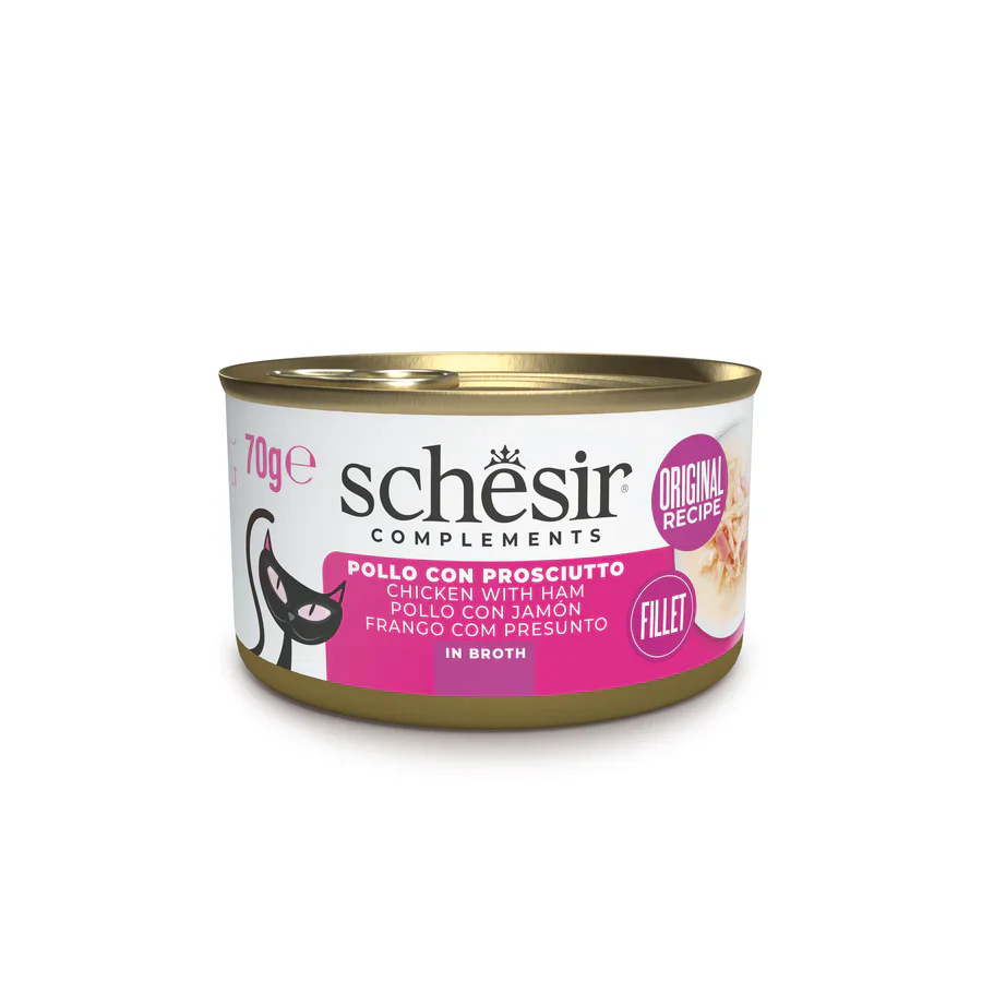 Schesir Pollo con Prosciutto in Brodo 70g Lattina - immagine 2