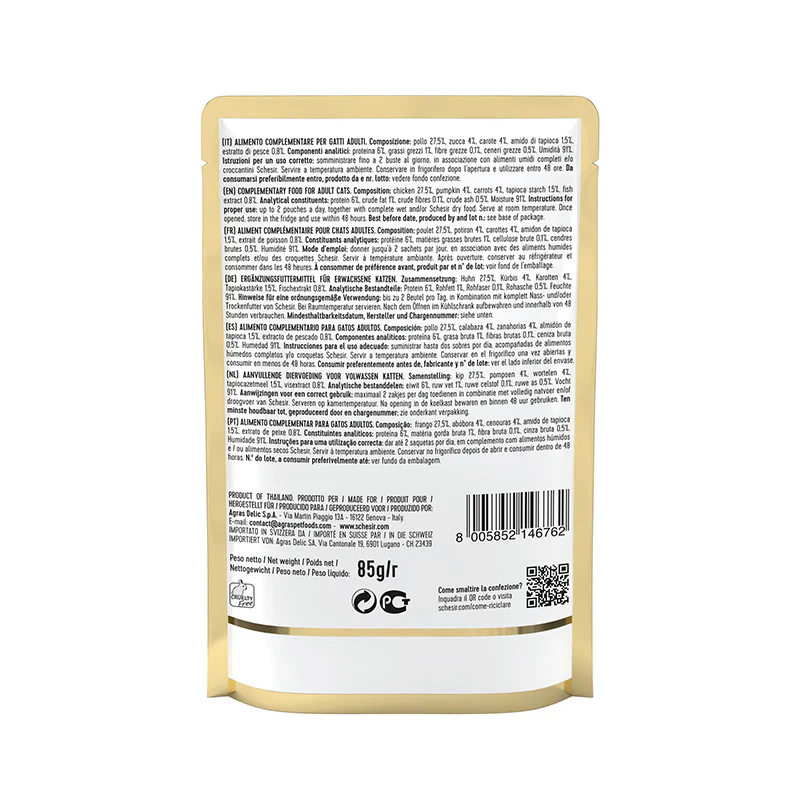 Schesir Soup Pollo con Zucca in Zuppa 85g Umido per Gatti - immagine 4