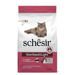 Schesir Sterilized&Light con Prosciutto 1,5kg Crocchette Gatti Sterilizzati
