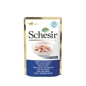 Schesir Tonnetto con Spigola in Gelatina 50g - Umido Gatto Adulto
