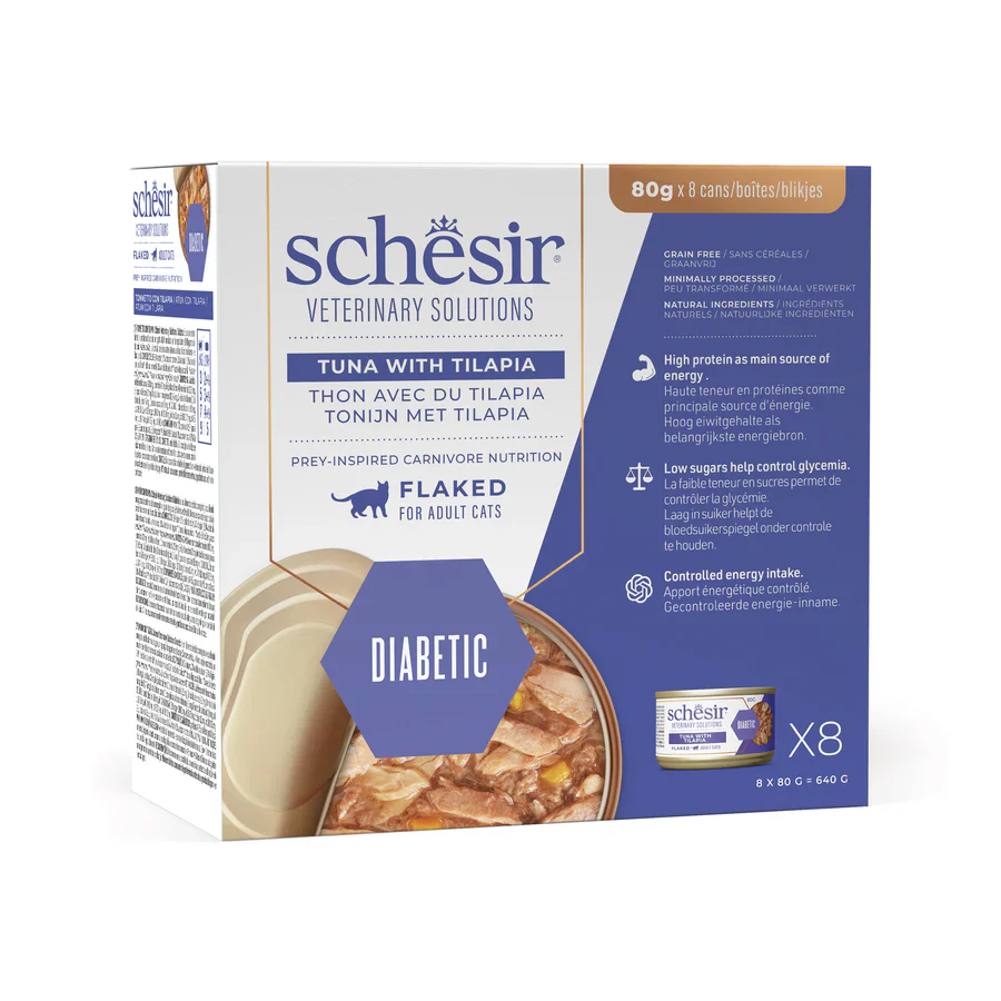 Schesir Diabetic Gatto Tonnetto e Tilapia 8x80 g - immagine 2