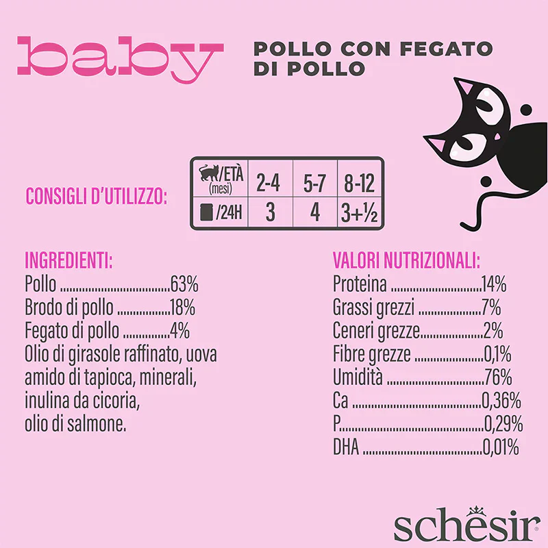 Schesir Gatto Baby Complete Grain Free - Pollo con Fegato di pollo 70g Lattina - immagine 5