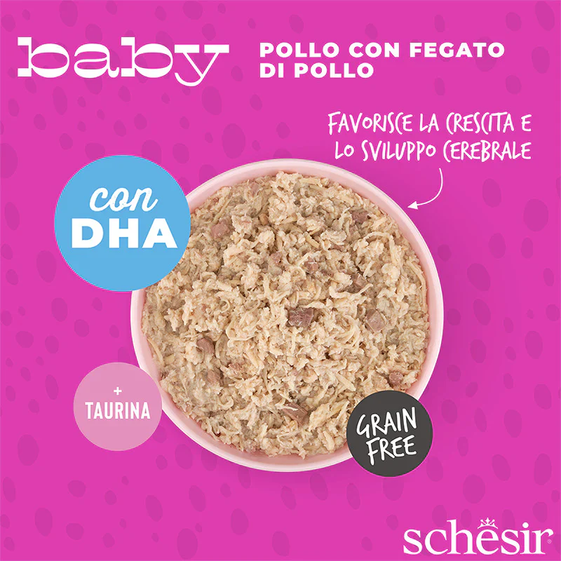 Schesir Gatto Baby Complete Grain Free - Pollo con Fegato di pollo 70g Lattina - immagine 6