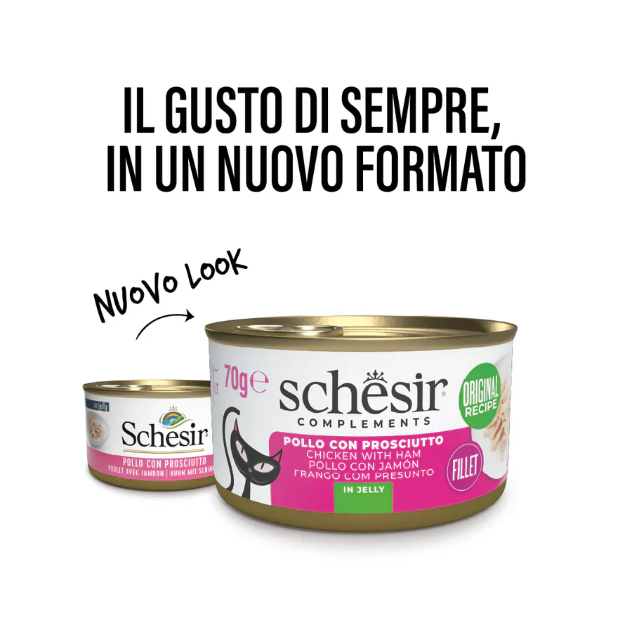 Schesir Pollo con Prosciutto in Gelatina 70 g Gatto Adulto - immagine 3