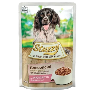 Stuzzy Bocconcini con Prosciutto 100g - Cibo Umido per Cani