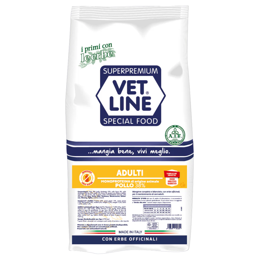 Vet Line Adult Pollo 3kg - Crocchette per Cani Monoproteiche