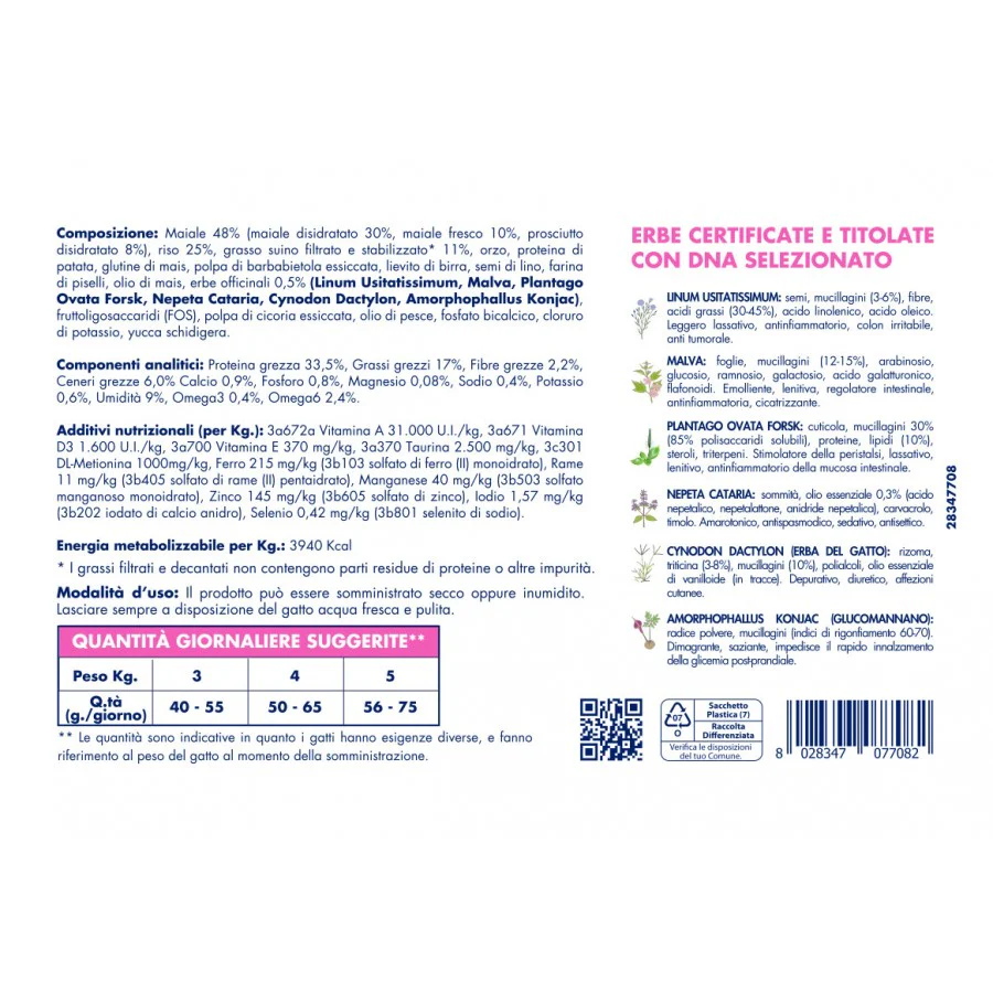 Vet Line Salute Steri Maiale e Prosciutto 800gr - Gatti Sterilizzati - immagine 3