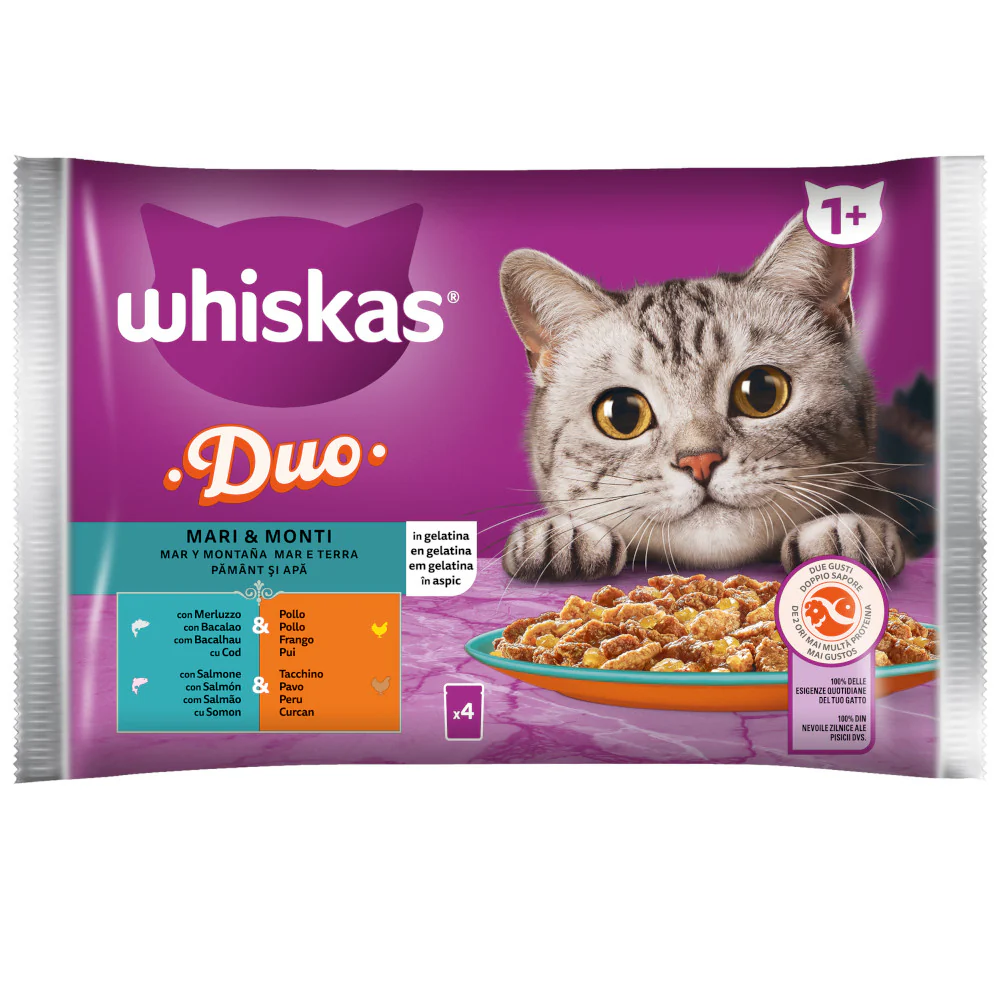 4x85g Whiskas Duo Mari e Monti in Gelatina - immagine 2