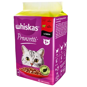 Whiskas Pranzetti con Manzo e Agnello in Salsa 1+ 6x50g