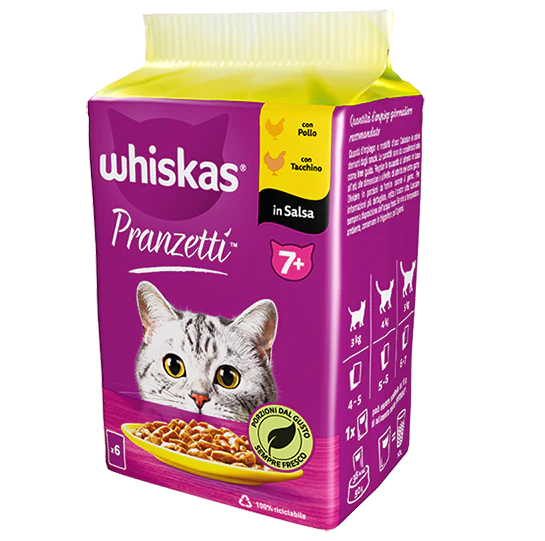 Whiskas Pranzetti Senior Pollo e Tacchino 6x50 g
