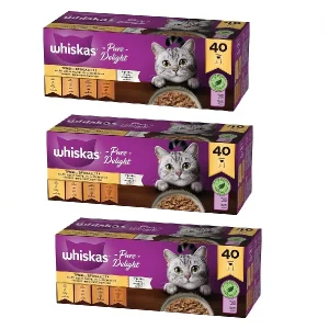 120x85g Whiskas Pure Delight Gatti Adulti Pollo Tacchino
