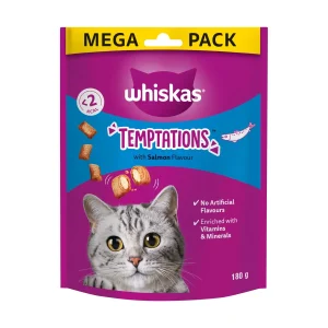 Whiskas Temptations Salmone Gatto Snack 180g