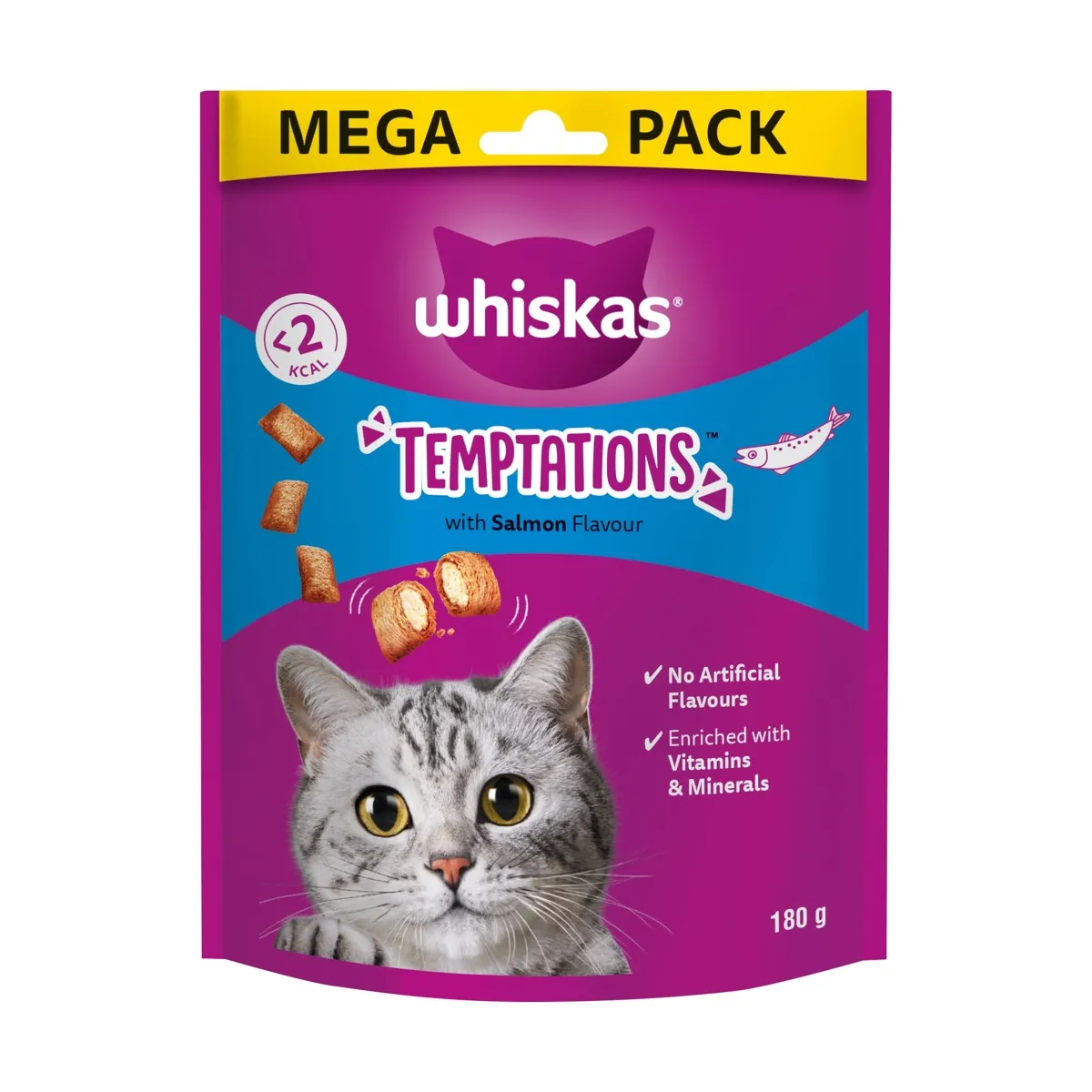 Whiskas Temptations Salmone Gatto Snack 180g - immagine 2