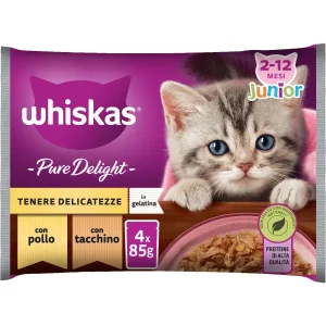 4x85g Whiskas Pure Delight Junior in Gelatina