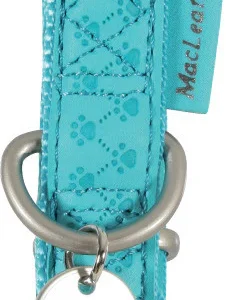 Zolux Guinzaglieria Mac Leather Turchese 20mm - Collare Regolabile Cane