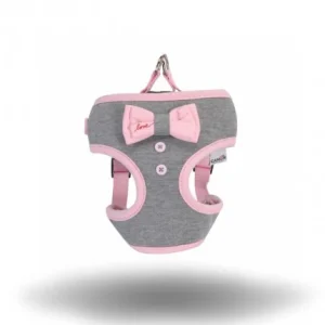 Camon Pettorina Grigia con Fiocco Rosa Love Misura S 48/58 cm